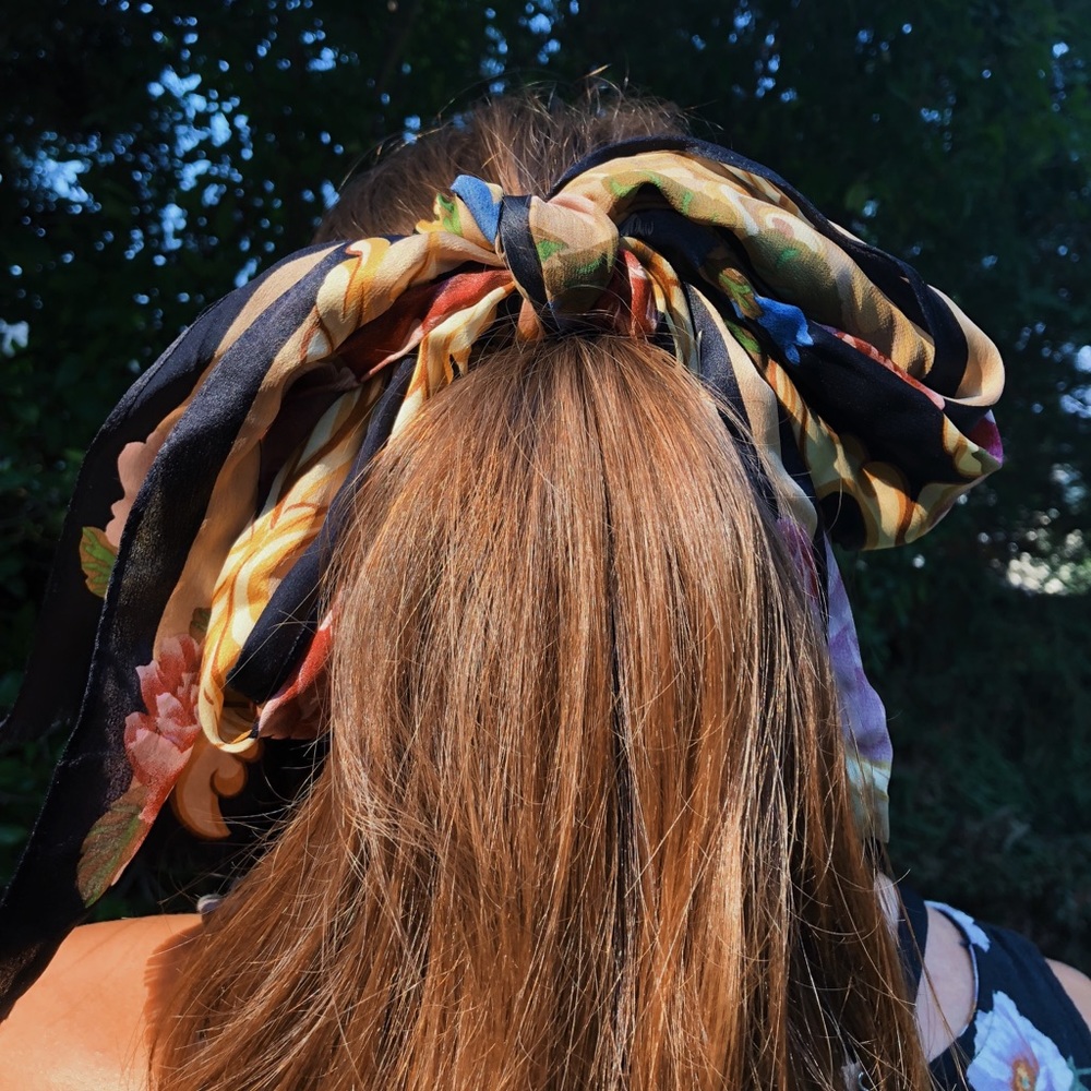 Vintage Oscar de la Renta Silk Hair Scarf